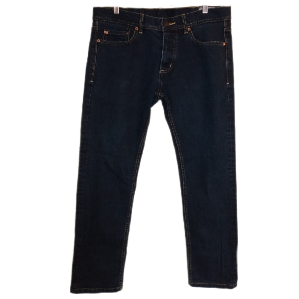 🔴 SALE A/X Armani Exchange J130 Button Fly Skinny Jeans Dark Wash 36 Short